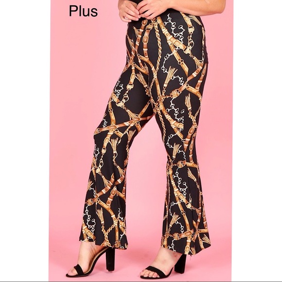 Chain Print Flare Pants - Picture 2 of 2